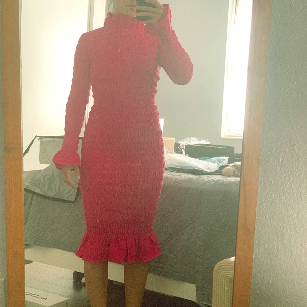 Pink Never Fully Dressed Midi Bodycon Dress